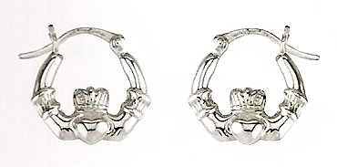 Sterling Silver Claddagh Hoop Small
