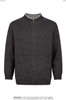 Mens Knitted Front Zip Charcoal Cardigan - A479 