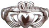 Sterling Silver Puffed Heart Gents Claddagh Extra Heavy Gents